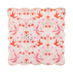 Love Birds Pattern Plate 8pk. - Pretty Day