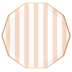 Bonjour Fête - SWEET PEACH SIGNATURE CABANA STRIPE PLATES - Pretty Day