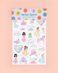 xo, Fetti - Princess Tats - 46 temporary tattoos, kids queen crown party - Pretty Day