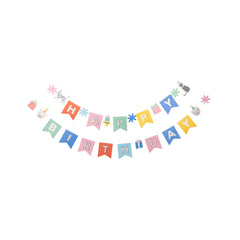 Cat Party Happy Birthday Banner - Pretty Day