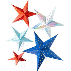 Products Sparklers and Rockets Decorative Hanging Stars 5pk - Pretty Day