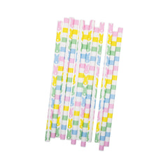Pastel Bunnies Reusable Straws 12pk. - Pretty Day