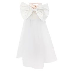 White Hair Bow and Wedding Veil for Bride - Pretty Day