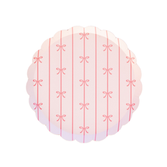 Petal Pink Signature Bow Plates Small 8pk. - Pretty Day