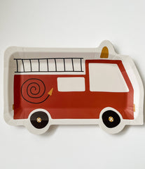 Firetruck Plate Small 8pk. - Pretty Day