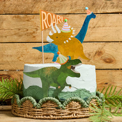 Hootyballoo by Club Green - Dinosaur Card Cake Topper Set - Pretty Day