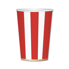 Bonjour Fête - CHERRY RED CABANA STRIPE CUPS - Pretty Day