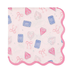 Glitter Gems Valentines Cocktail Napkin 18pk. - Pretty Day