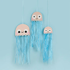 Hanging Jellyfish With Tissue Tassels 3 Pk. - Pretty Day