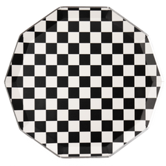 Black & White Signature Checker Plates Large 8pk. - Pretty Day