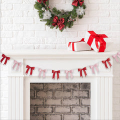 Pink & Red Bow 3D Card Garland 2.5m - Pretty Day