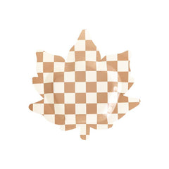 Harvest Checkered Leaf Paper Plate -8pk - Pretty Day