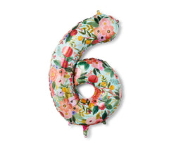 Garden Party Floral Numbered Jumbo Foil Balloon 6