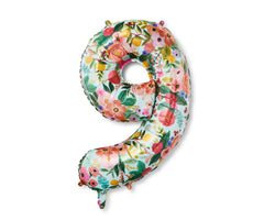 Garden Party Floral Numbered Jumbo Foil Balloon 9