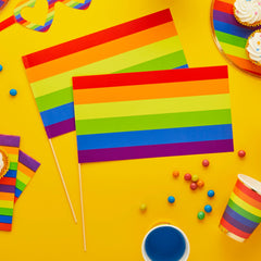 Rainbow Paper Flags 6 Pk. - Pretty Day