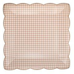 Light Brown Gingham Plate 8pk.