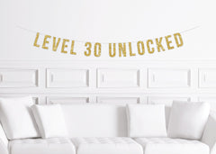 Gamer Birthday Banner Level Unlocked Custom Age - Pretty Day