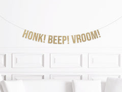 Vintage Race Car Birthday, Honk Beep Vroom Banner , Car 1st Birthday Decorations, Vintage Car First Birthday Decor, - Pretty Day