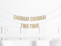 Chugga Chugga Two Two Banner, Train Birthday Decorations, Chugga Chugga Choo Choo Birthday Decor, Train Decorations, Party Supplies - Pretty Day