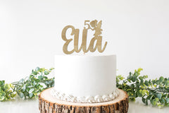 Fairy Birthday Decor, Fairy Birthday Decorations, Fairy Name and Age Cake Topper, Cake Sign, Fairtytale Party Supplies, Magical - Pretty Day
