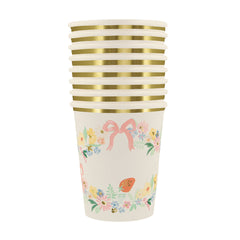 Elegant Floral Cups (x 8) - Pretty Day