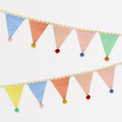 Meri Meri Pastel Pom Pom Flag Garland - Pretty Day