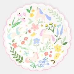 Meadow Unicorn Plates Large 8pk. - Pretty Day