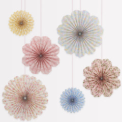 Meri Meri x Liberty Paper Pinwheel Decorations 6pk. - Pretty Day