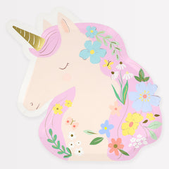 Meadow Unicorns Shaped Plates 8pk. - Pretty Day