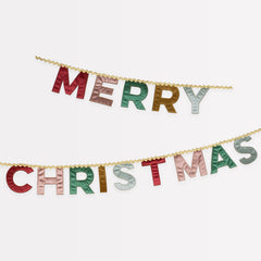 Merry Christmas Velvet Pennant Garland - Pretty Day