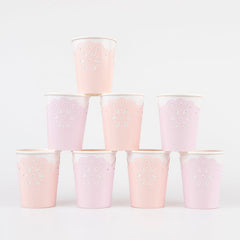 Pink Lace Party Cups 8pk. - Pretty Day