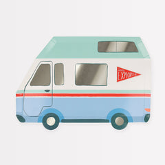 Camping Adventure Camper Van Plates 8pk. - Pretty Day