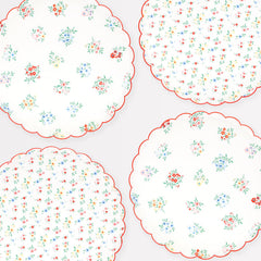 Ditsy Posy Floral Scalloped Plates Small 8pk. - Pretty Day