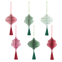 Meri Meri x Molly Mahon Paper Honeycomb Tree Decoration 6pk.