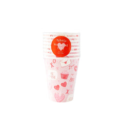 My Mind’s Eye - VAL1011 - Valentine Scatter Paper Party Cups - Pretty Day