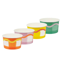 Gingham Colorful Paper Ice Cream Cups - 8 Pack S8085 S8095 S8096 - Pretty Day