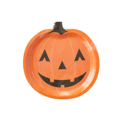PREORDER SHIPPING 8/1-8/8 - PLTS375X-MME - Jackolantern Shaped Paper Plate - Pretty Day