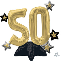 50th Stationary Balloon Centerpiece S5042 - Pretty Day