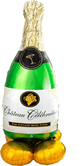 Air Filled Champagne Bottle Free Standing Jumbo Foil Balloon S4003 - Pretty Day