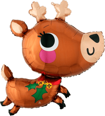 Cute Christmas Reindeer Jumbo Foil Balloon S4045 - Pretty Day