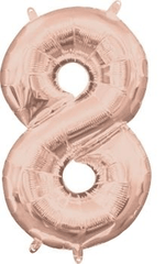 Rose Gold Number 8 Jumbo Foil Balloon S1031 - Pretty Day