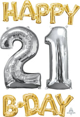Happy 21st Birthday Phrase Balloon Kit S4036 - Pretty Day