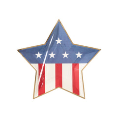 Denim and Stripes Star Shaped Paper Plate- 8pk - Pretty Day