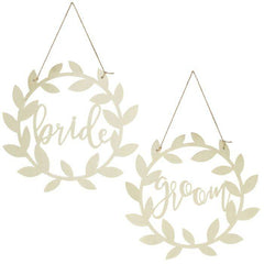 Wooden Bride and Groom Wedding Signs S0034 - Pretty Day