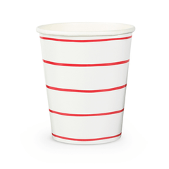 Frenchie Striped Candy Apple 9 oz Cups - 8 Pk S4212 - Pretty Day