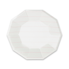 Frenchie Striped Blush Pink Plates - Small 8 Pack S7017 - Pretty Day