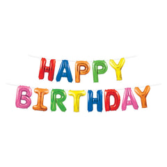 Rainbow Happy Birthday Balloon Banner S4121 - Pretty Day