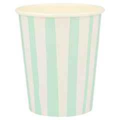 Mint Stripe Cups (x 8) S7130 - Pretty Day