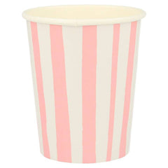 Pink Stripe Paper Cups (x 8) S1192 - Pretty Day