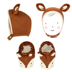 Fox Baby Bonnet and Booties Set S3036 - Pretty Day